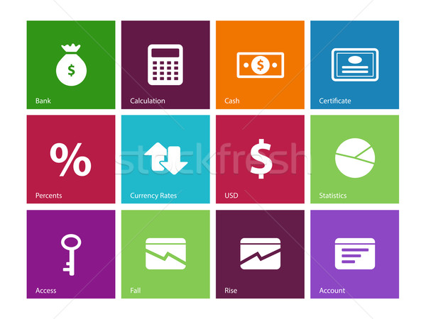 Economy icons on color background. Stock photo © tkacchuk