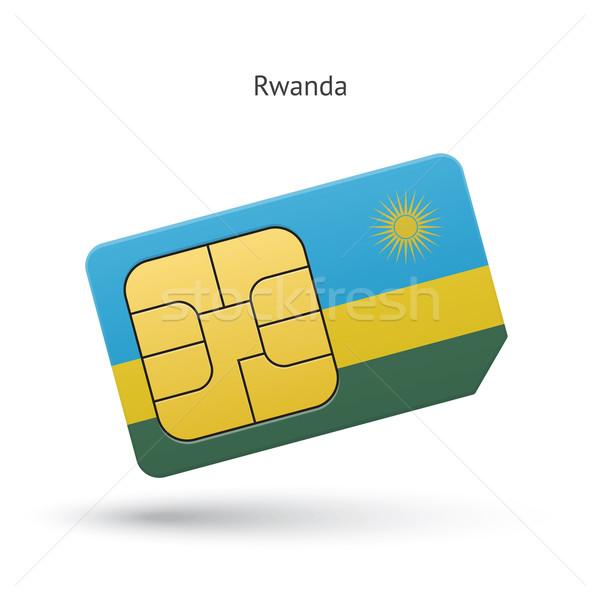 Rwanda telefonu komórkowego karty banderą działalności projektu Zdjęcia stock © tkacchuk