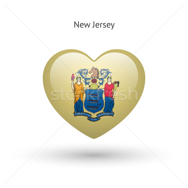 Love New Jersey state symbol. Heart flag icon. Stock photo © tkacchuk