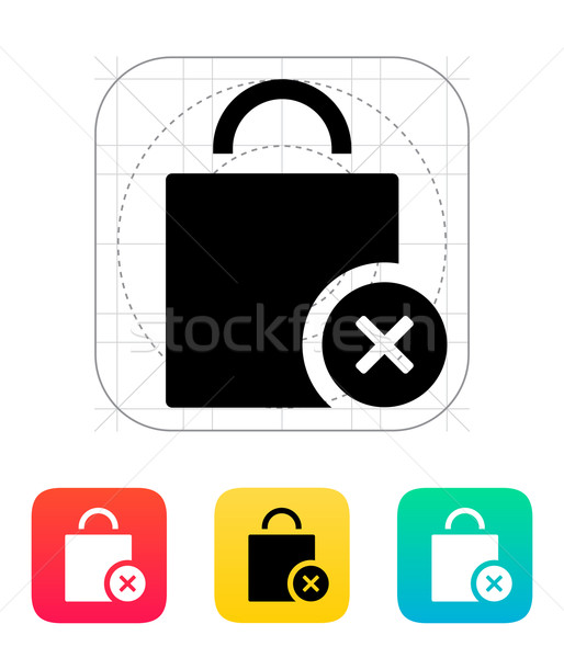 Shopping bag delete icon. Stock photo © tkacchuk