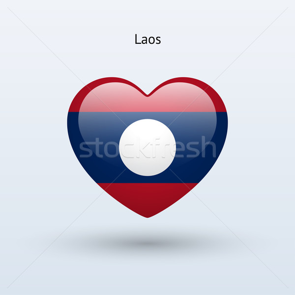 Szeretet Laosz szimbólum szív zászló ikon Stock fotó © tkacchuk