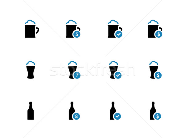 Beer duotone icons on white background. Stock photo © tkacchuk
