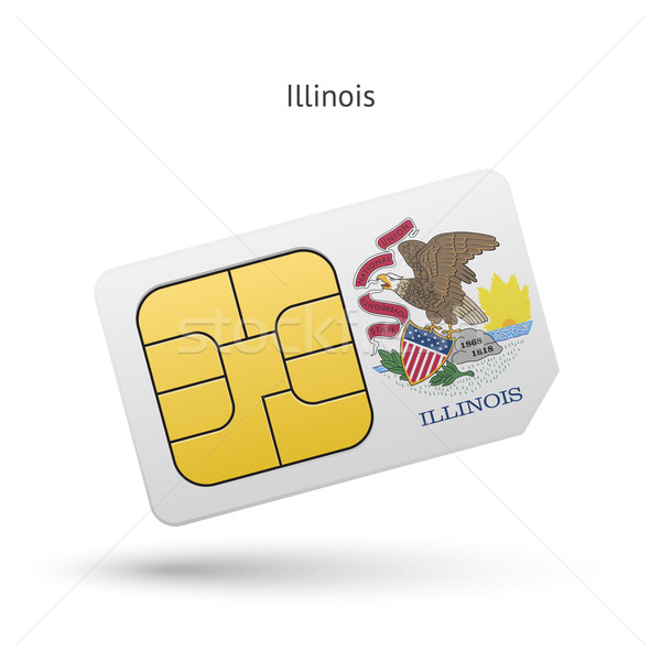 State of Illinois phone sim card with flag. Stock photo © tkacchuk