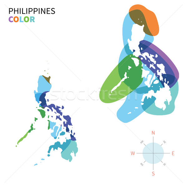 抽象的な ベクトル 色 地図 フィリピン 透明な ストックフォト © tkacchuk