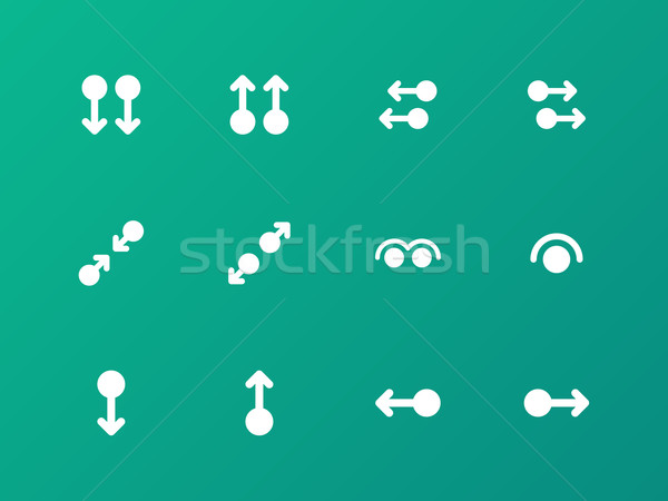 Simple touch pad gestures icons on green background. Stock photo © tkacchuk