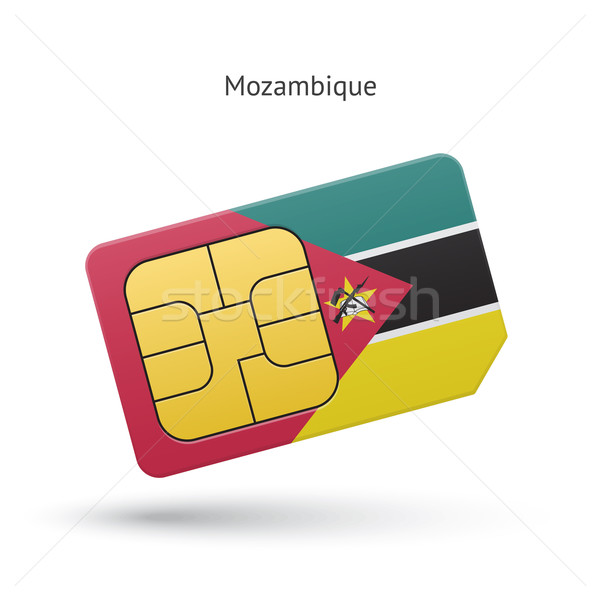 Mozambique mobile phone sim card with flag. Stock photo © tkacchuk