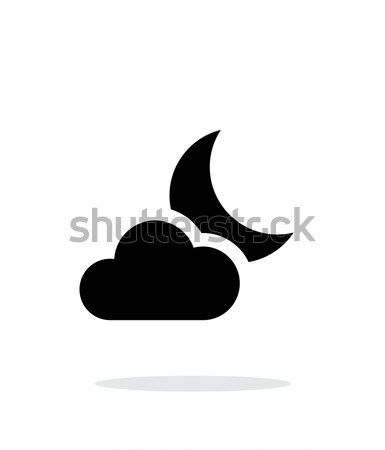 Partie nuageux nuit simple icône blanche Photo stock © tkacchuk