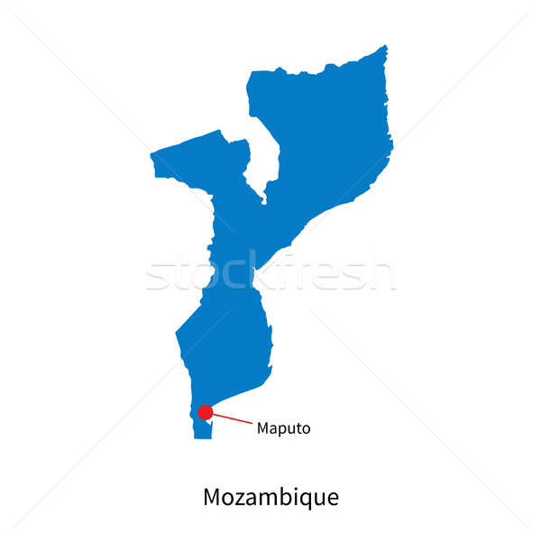 Detailed vector map of Mozambique and capital city Maputo Stock photo © tkacchuk