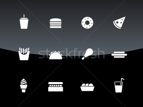 Stock foto: Fast-Food · Symbole · schwarz · Essen · Pizza · Glas