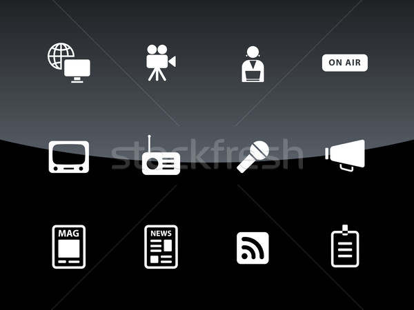 СМИ иконки черный дизайна микрофона знак Сток-фото © tkacchuk