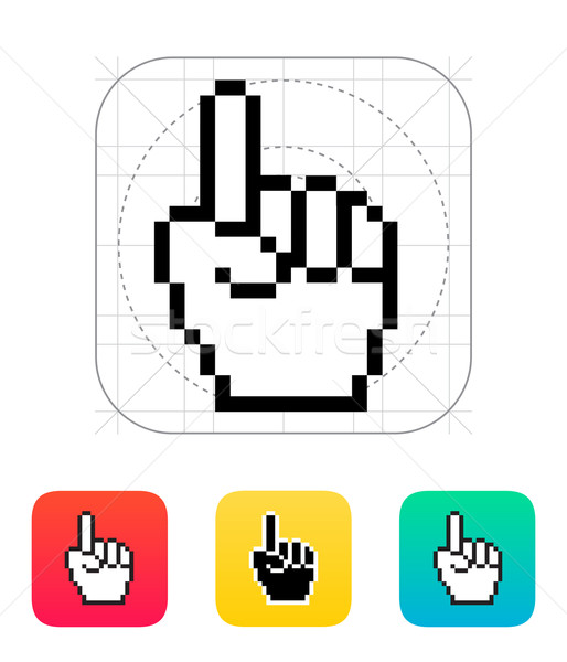 Uno dito pixel mano cursore icona Foto d'archivio © tkacchuk