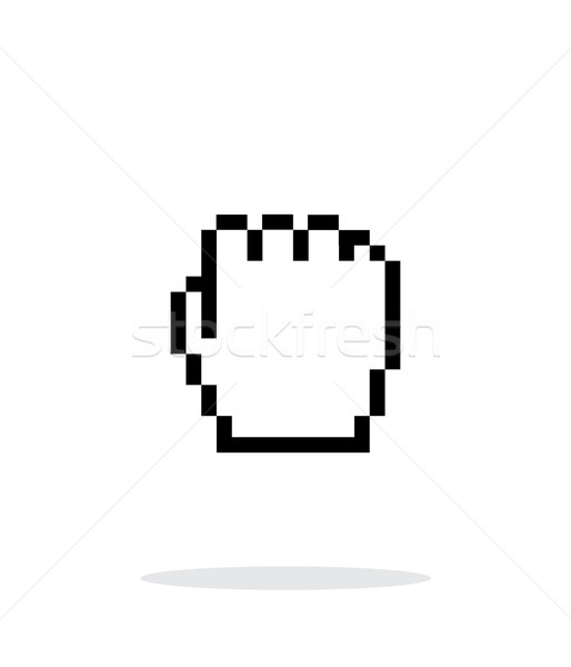 Pixel fist cursor icon on white background. Stock photo © tkacchuk