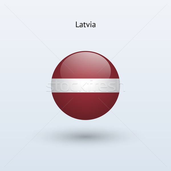 Latvia round flag. Vector illustration. Stock photo © tkacchuk