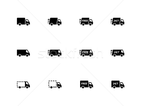 Delivery Trucks icons on white background. Stock photo © tkacchuk