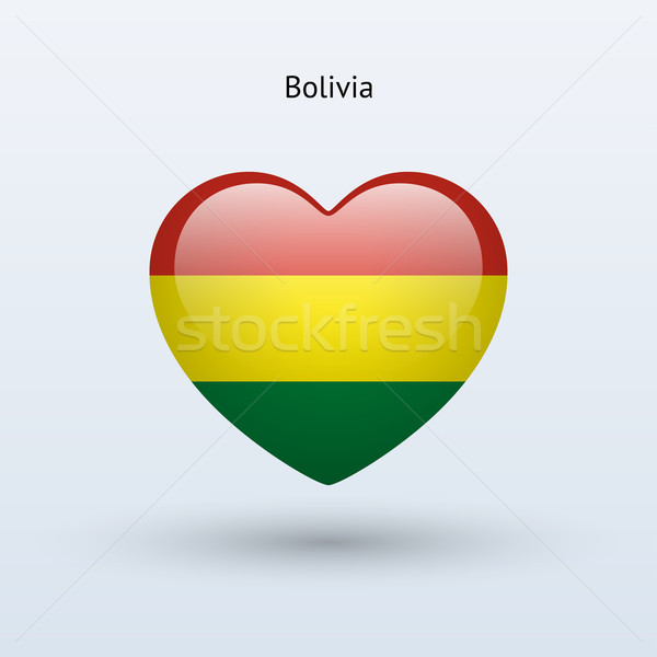 Sevmek Bolivya simge kalp bayrak ikon Stok fotoğraf © tkacchuk