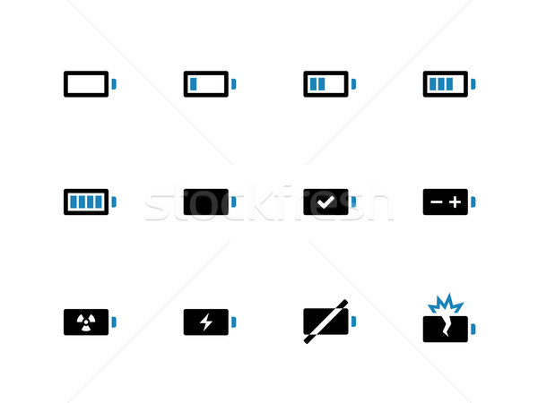 Battery duotone icons on white background. Stock photo © tkacchuk