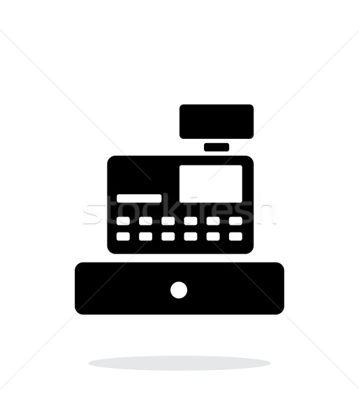 Caixa registradora máquina ícone branco dinheiro cartão Foto stock © tkacchuk