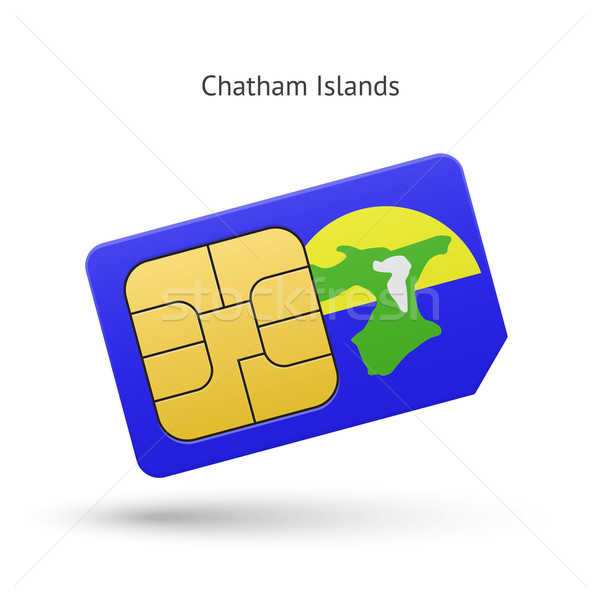 Chatham Islands mobile phone sim card with flag. Stock photo © tkacchuk