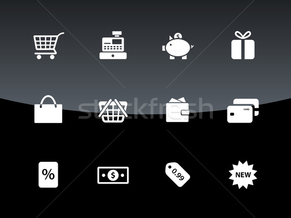 Zakupy ikona czarny finansów worek dar Zdjęcia stock © tkacchuk