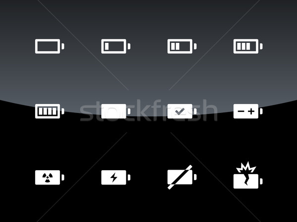Batterie icônes noir technologie mobiles pouvoir [[stock_photo]] © tkacchuk