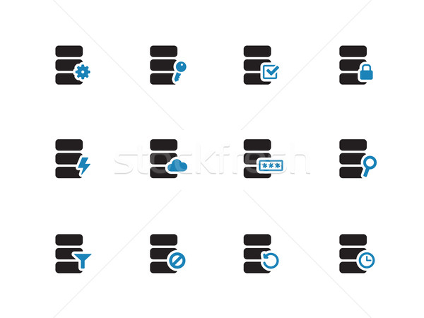 Database duotone icons on white background. Stock photo © tkacchuk