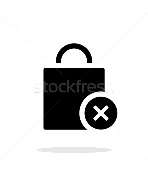 Shopping bag delete simple icon on white background. Stock photo © tkacchuk