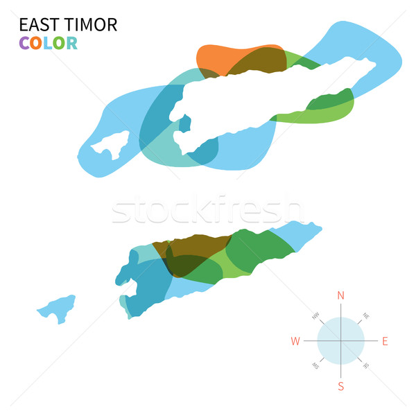 Abstract vector color map of East Timor with transparent paint effect. Stock photo © tkacchuk
