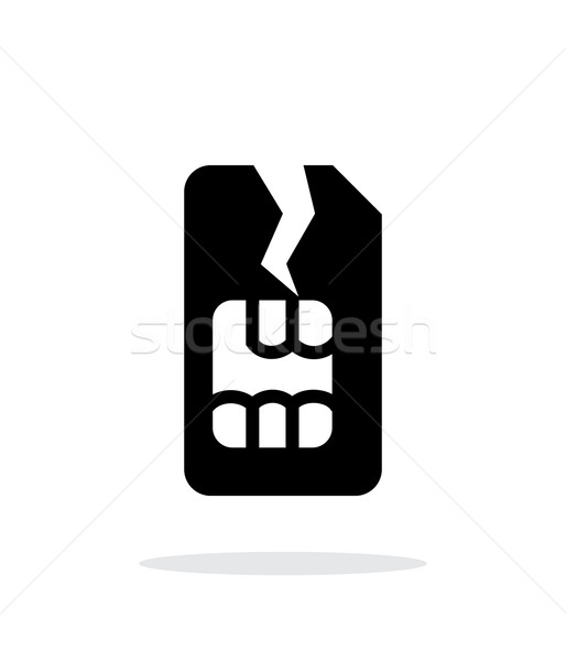 Damage SIM card simple icon on white background. Stock photo © tkacchuk