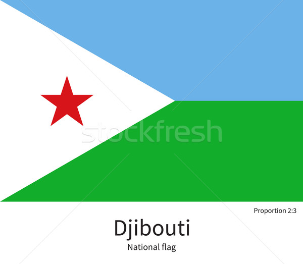National flag of Djibouti with correct proportions, element, colors Stock photo © tkacchuk