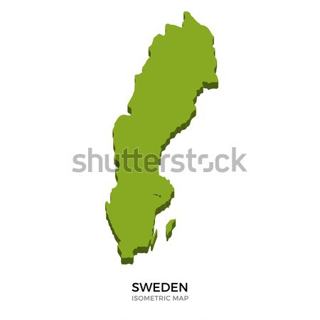 Izometrikus térkép Svédország részletes izolált 3D Stock fotó © tkacchuk