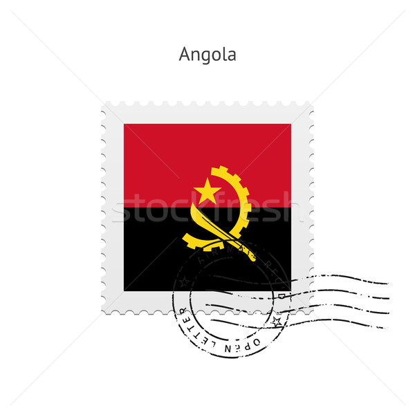 Ангола флаг почтовая марка белый знак письме Сток-фото © tkacchuk
