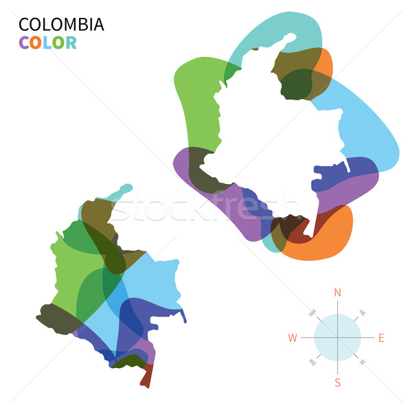 Abstrato vetor cor mapa Colômbia transparente Foto stock © tkacchuk