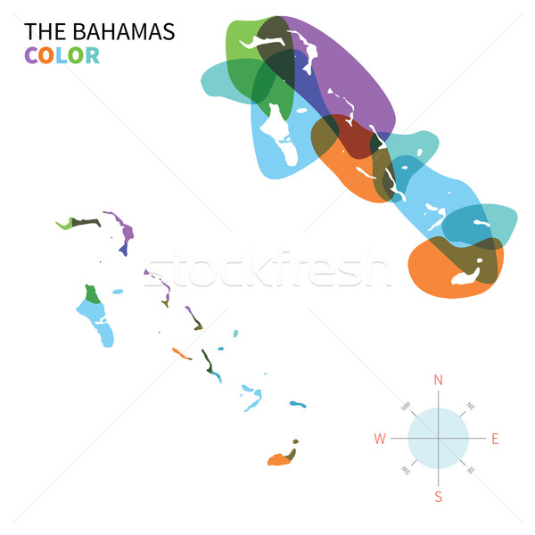 Abstract vector color map of Bahamas with transparent paint effect. Stock photo © tkacchuk