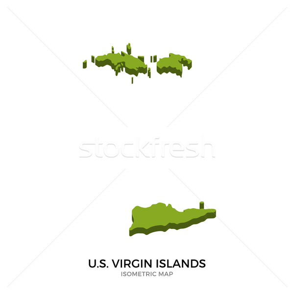 Isometric map of U.S. Virgin Islands detailed vector illustration Stock photo © tkacchuk