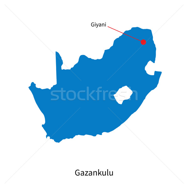 Stock photo: Detailed vector map of Gazankulu and capital city Giyani