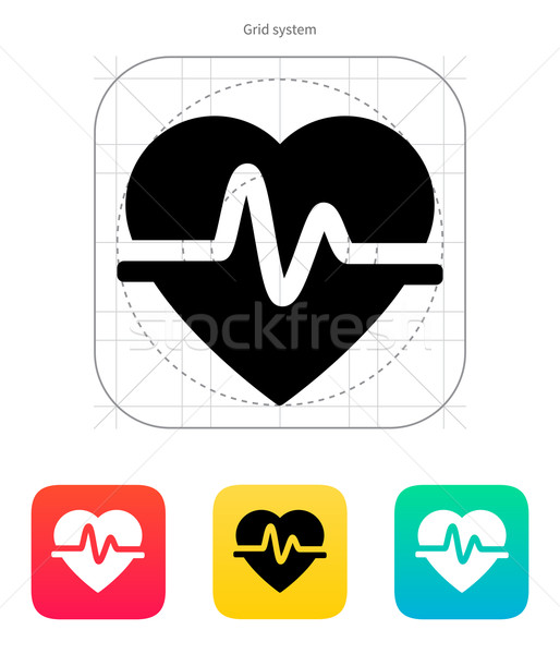 Puls serca ikona biały zdrowia opieki Zdjęcia stock © tkacchuk
