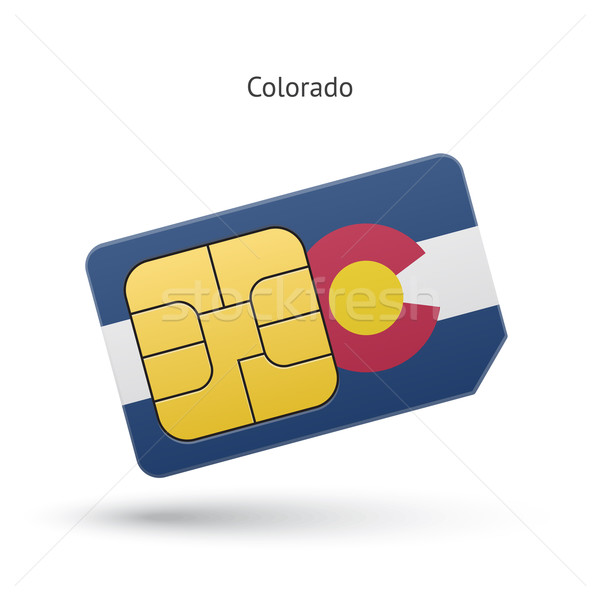 State of Colorado phone sim card with flag. Stock photo © tkacchuk