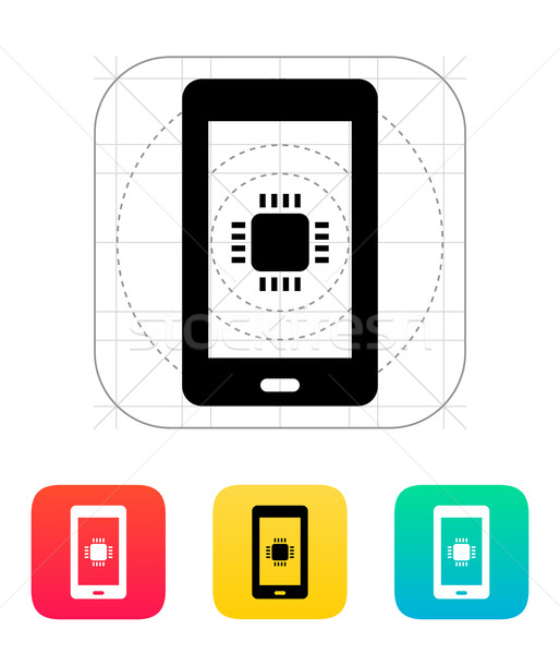 Téléphone cpu icône vecteur illustration technologie [[stock_photo]] © tkacchuk