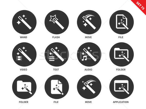 Magic icons on white background Stock photo © tkacchuk