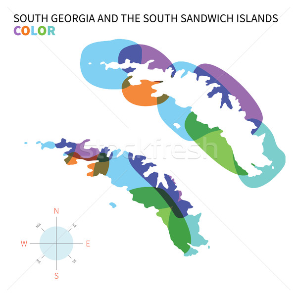 Abstract vector color map of South Georgia and Sandwich Islands. Stock photo © tkacchuk