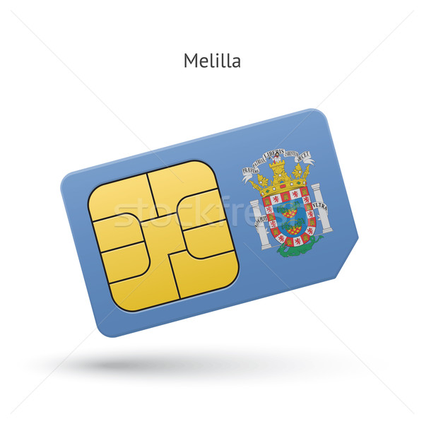 Melilla mobile phone sim card with flag. Stock photo © tkacchuk