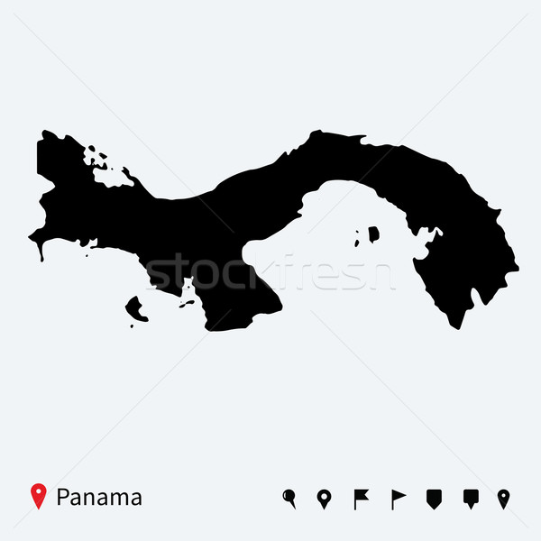 élevé détaillée vecteur carte Panama navigation [[stock_photo]] © tkacchuk