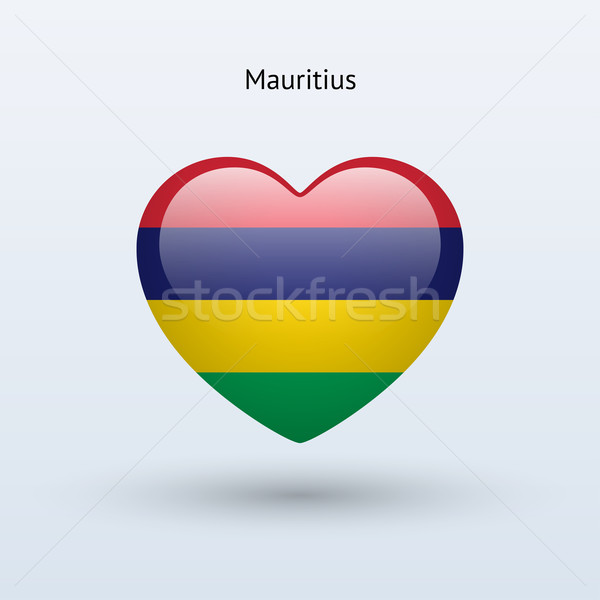 Love Mauritius symbol. Heart flag icon. Stock photo © tkacchuk