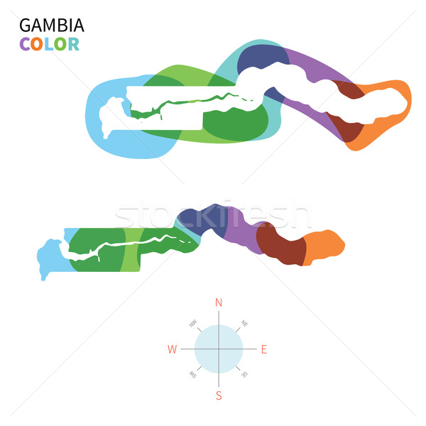 Abstract vector kleur kaart Gambia transparant Stockfoto © tkacchuk