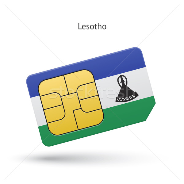 Lesotho mobile phone sim card with flag. Stock photo © tkacchuk