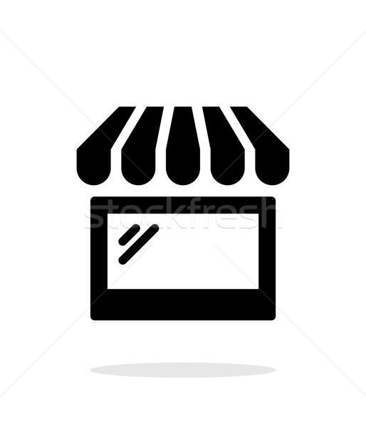 Stock photo: Storefront shop glass case icon on white background.