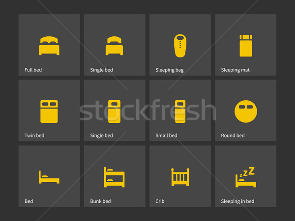 Double and single bed icons. Stock photo © tkacchuk