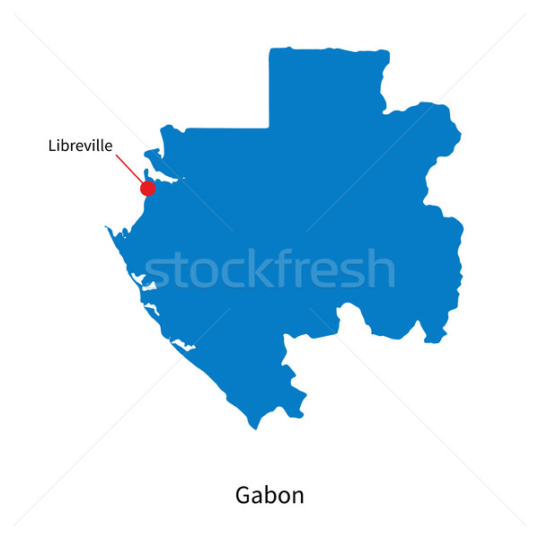 Detailed vector map of Gabon and capital city Libreville Stock photo © tkacchuk