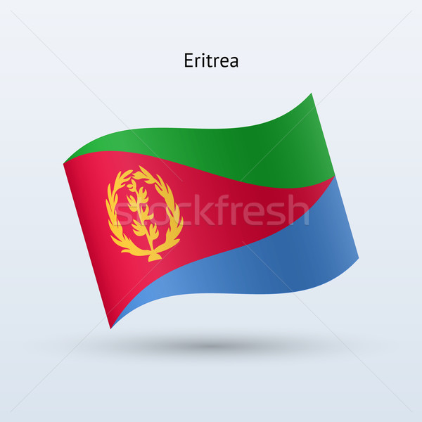 Eritrea flag waving form. Vector illustration. Stock photo © tkacchuk