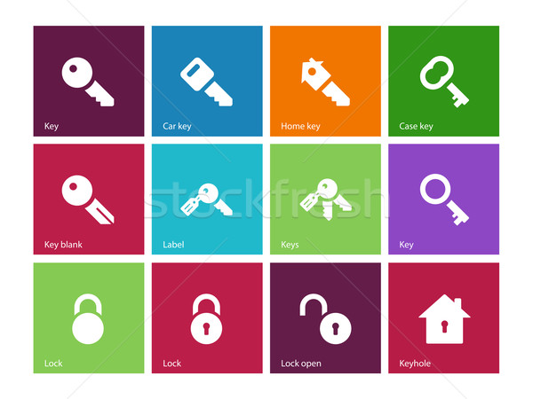 Key icons on color background. Stock photo © tkacchuk